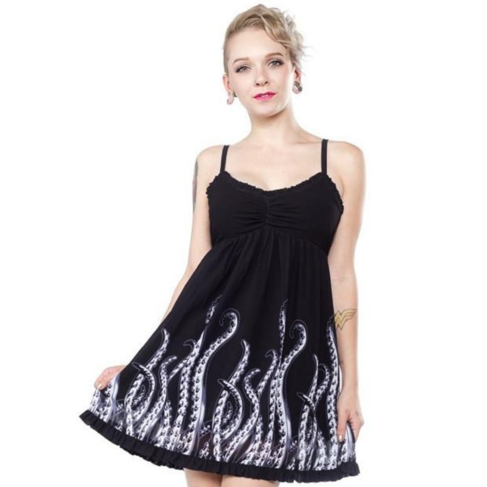 Sourpuss Tentacle Octopus Babydoll Dress